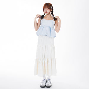 FRILL TRIPLE TIER LONG SKIRT/ 3色