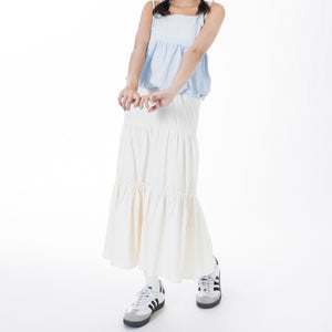 FRILL TRIPLE TIER LONG SKIRT/ 3色