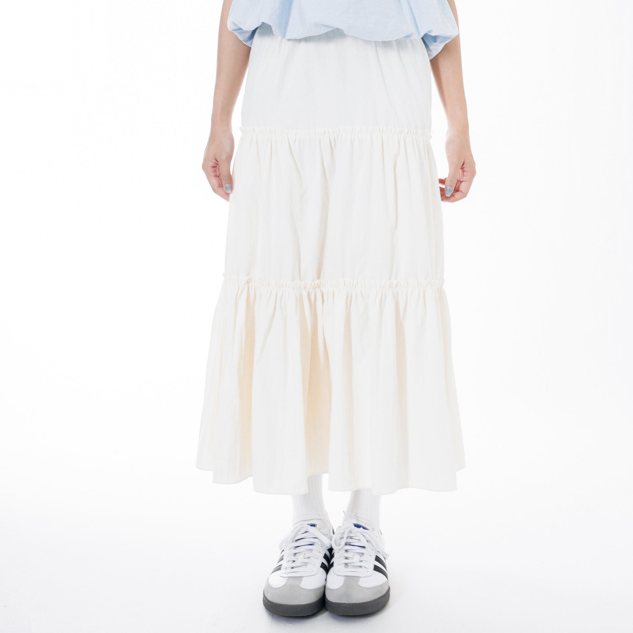 FRILL TRIPLE TIER LONG SKIRT/ 3色