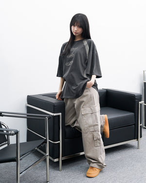 [UNISEX] Pigment Washed Multi Cargo Pants/ 2色