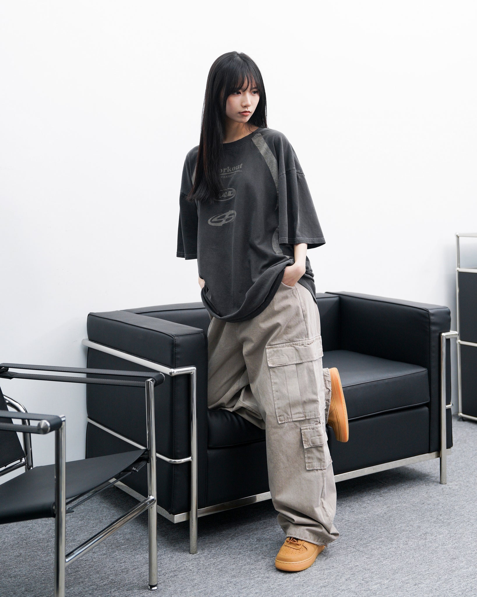 [UNISEX] Pigment Washed Multi Cargo Pants/ 2色