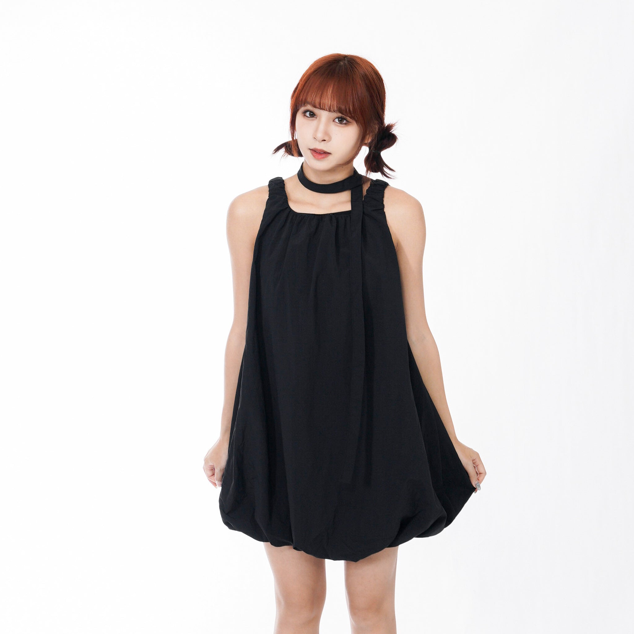 頸帶/腰帶OK! BUBBLE TANK TOP DRESS WITH SCARF SET/ 2色