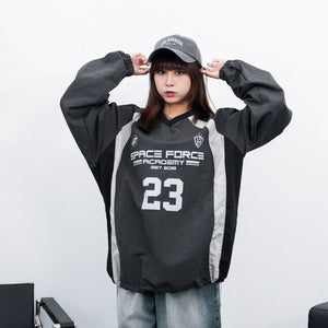 [UNISEX] NO.23 NYLON V-NECK SWEATSHIRT/ 3色