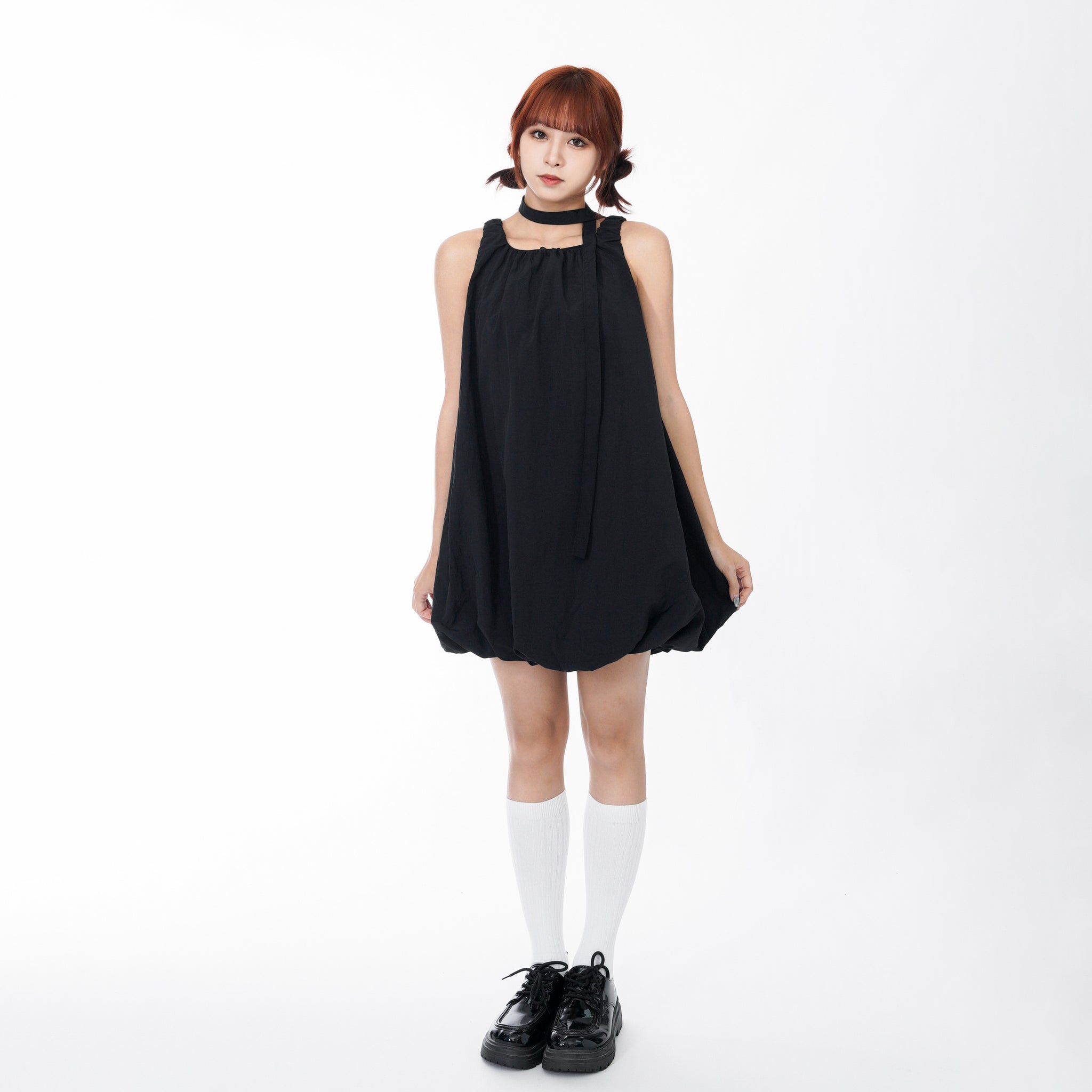 頸帶/腰帶OK! BUBBLE TANK TOP DRESS WITH SCARF SET/ 2色