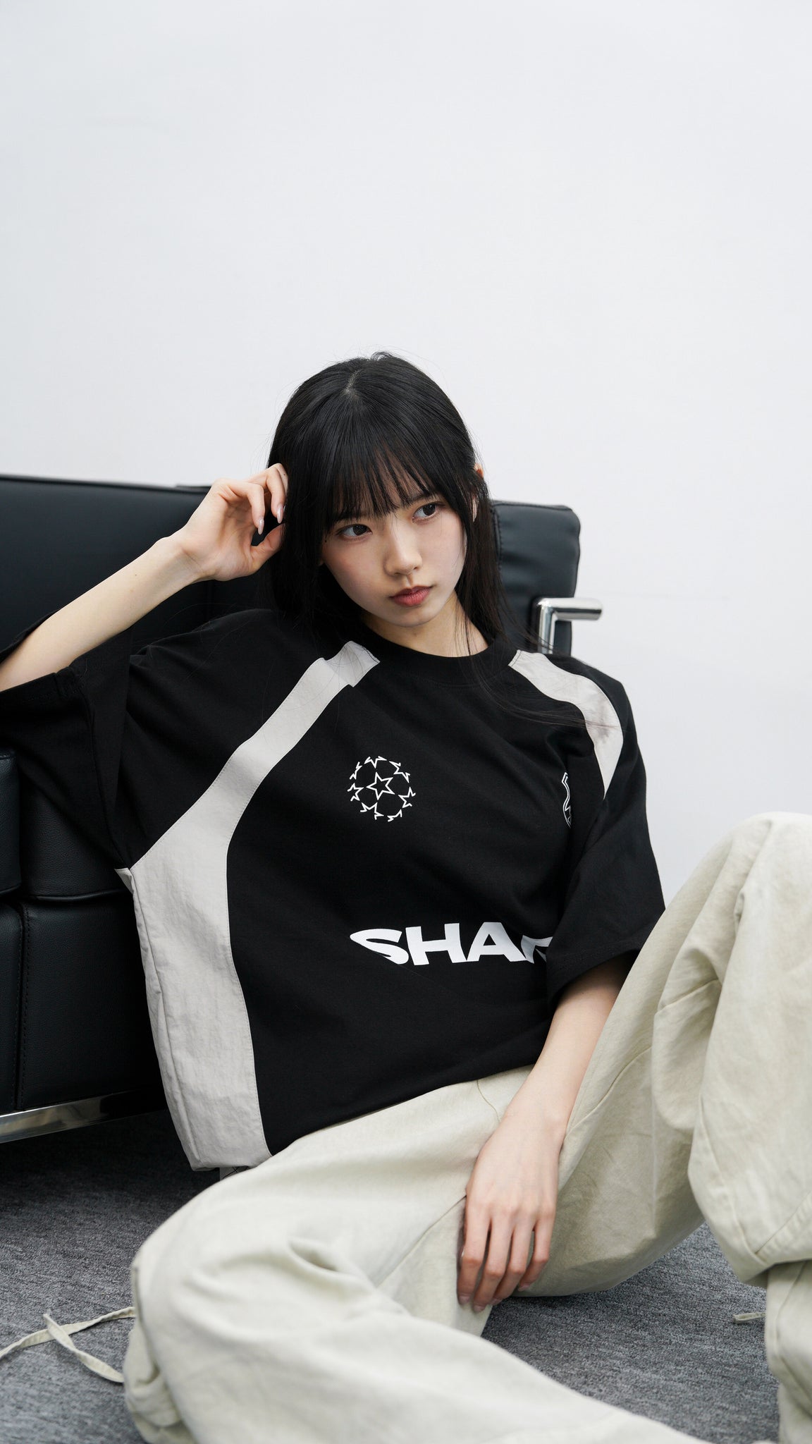 [UNISEX] SHARP OVERSIZE T-SHIRT/ 2色