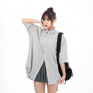 [BEST] 大地色輕薄型OVERSIZE CHECKERED SHIRT/ 1色