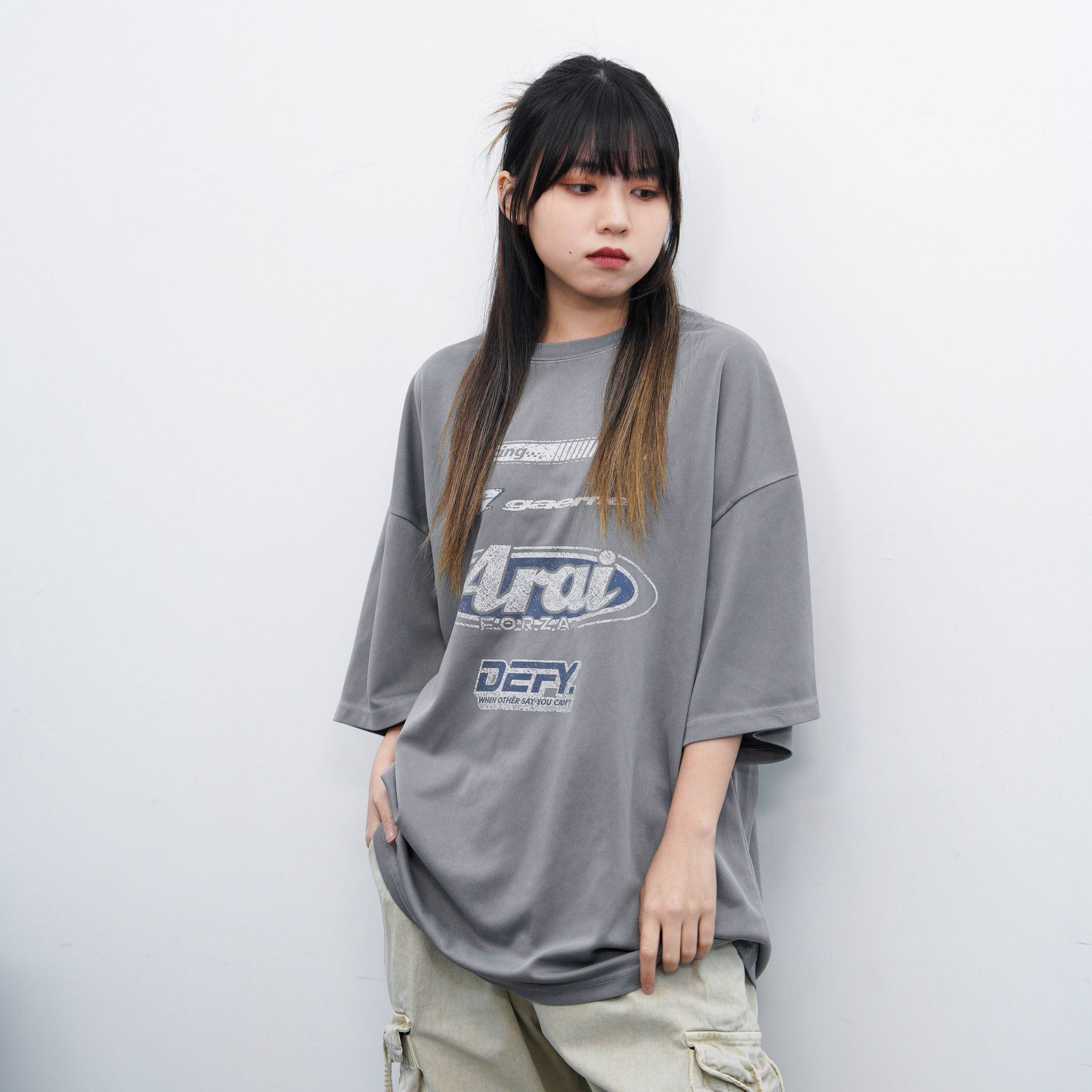 [UNISEX] 冰感ARAI FORZA RACING PIGMENT WASHED OVERSIZE TEE/ 2色