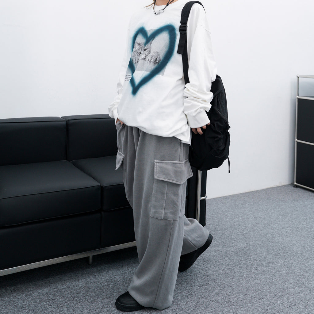 [UNISEX] Dyeing Cargo Wide Sweatpants/ 2色