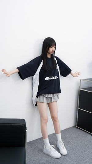 [UNISEX] SHARP OVERSIZE T-SHIRT/ 2色