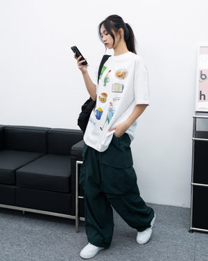 [UNISEX] Big Cargo Wide Nylon Pants/ 4色