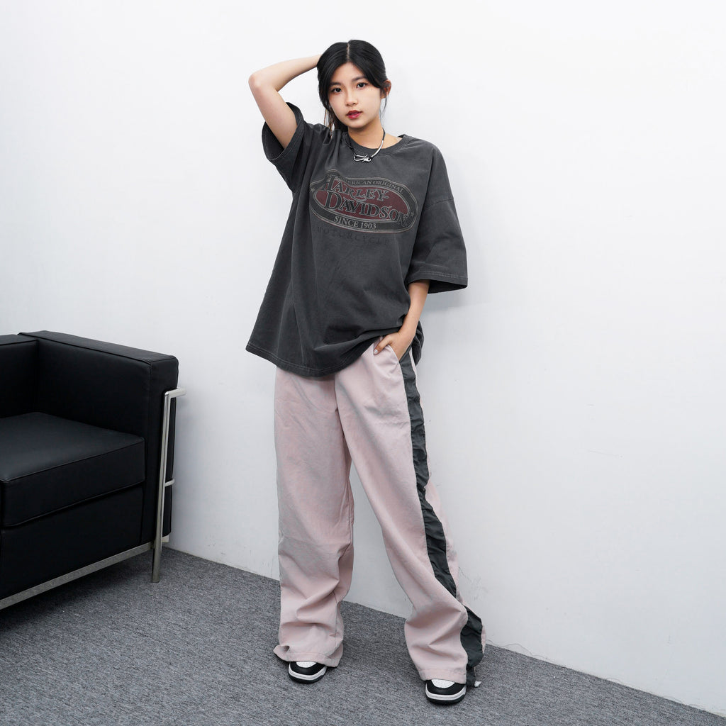 [UNISEX] SIDE SHIRRING NYLON BANDING PANTS/ 3色