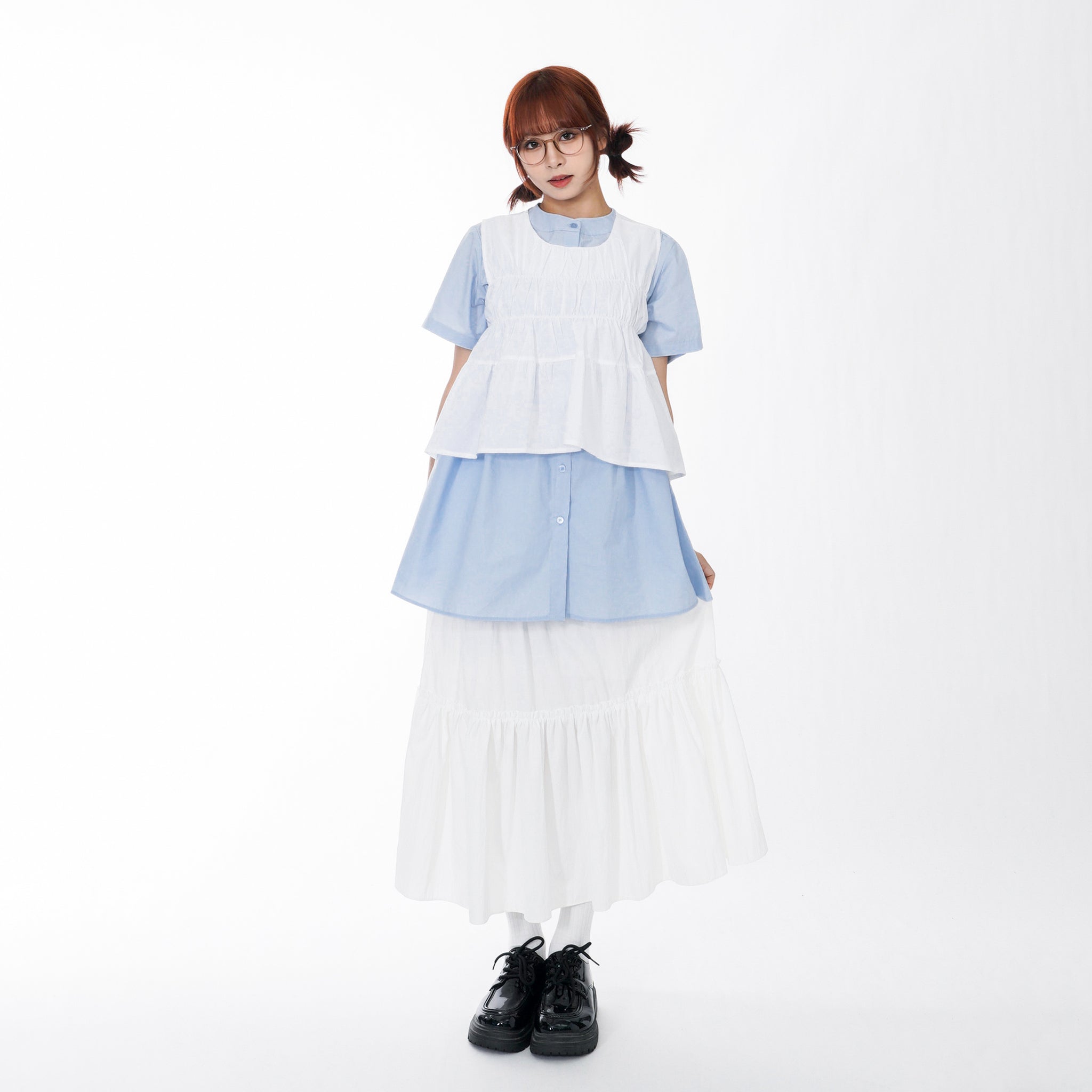 FIELD SHIRRING SLEEVELESS BLOUSE/ 3色