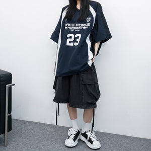 [UNISEX] NO.23 STRING NYLON V-NECK OVER T-SHIRT/ 3色