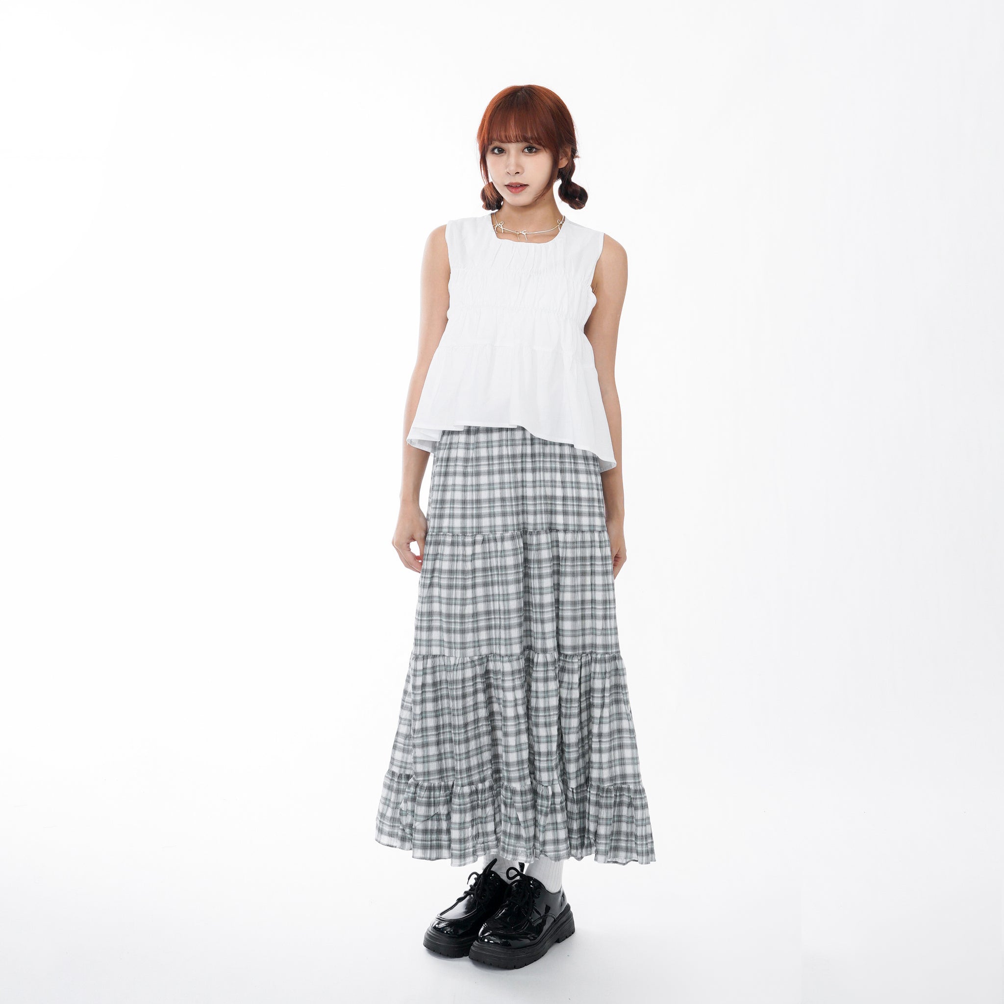 FIELD SHIRRING SLEEVELESS BLOUSE/ 3色