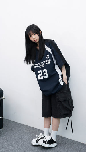 [UNISEX] NO.23 STRING NYLON V-NECK OVER T-SHIRT/ 3色