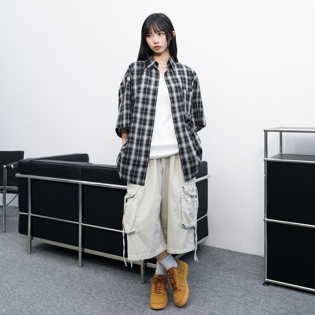 [UNISEX] 水洗BEST STRING CARGO BERMUDA PANTS/ 2色