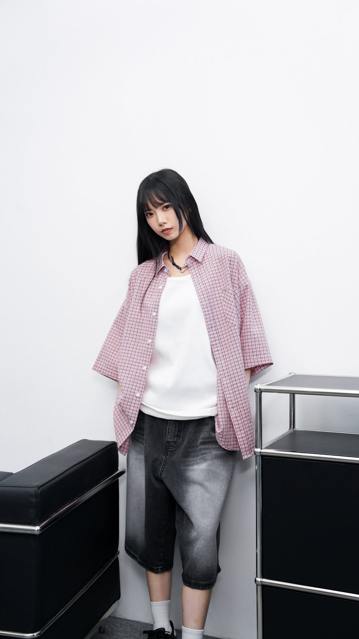 [BEST] SUMMER輕薄型OVERSIZE CHECKERED SHIRT/ 2色