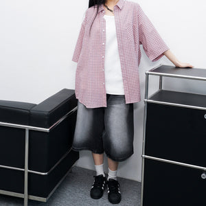 [BEST] SUMMER輕薄型OVERSIZE CHECKERED SHIRT/ 2色