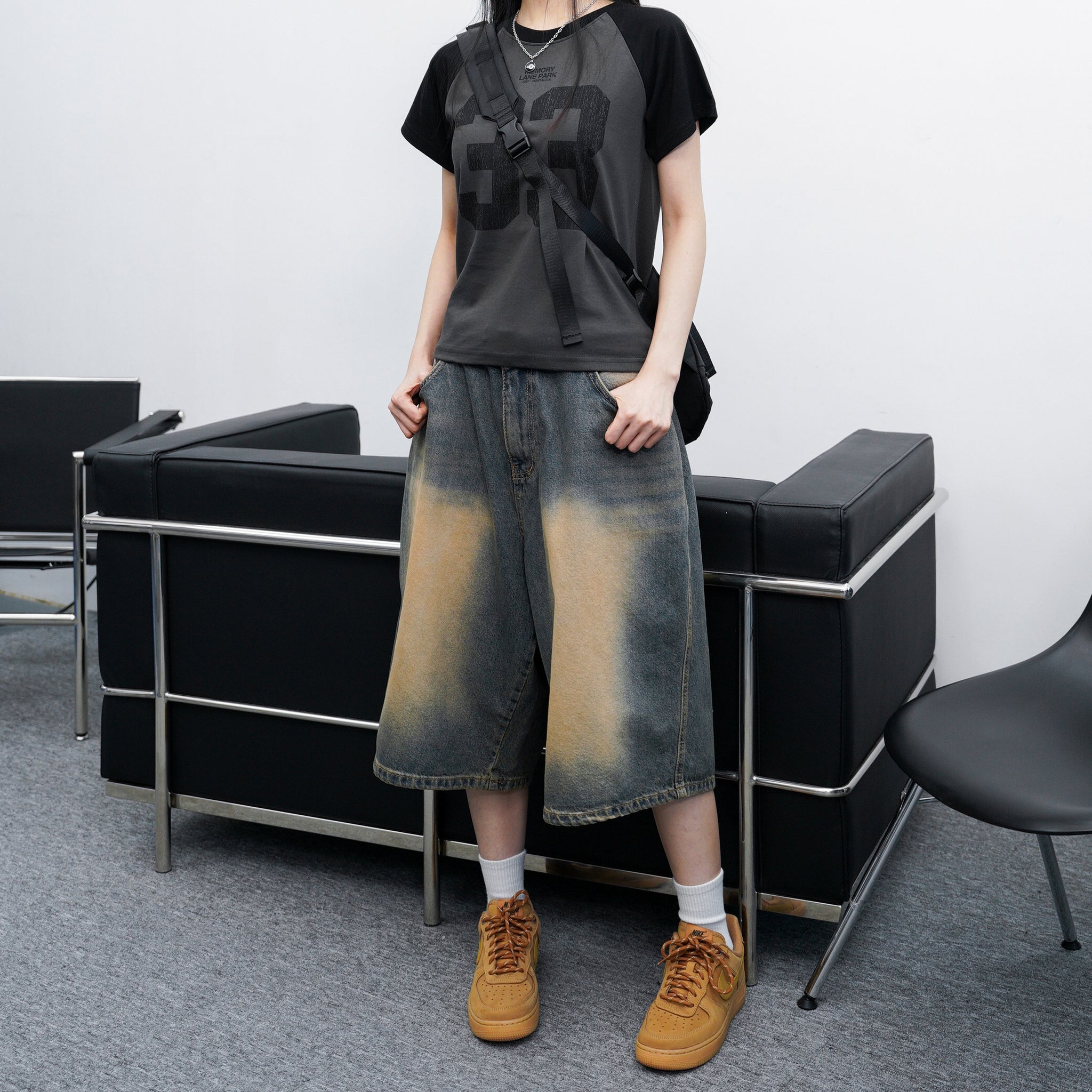 [UNISEX] BEST! MAXI VINTAGE BERMUDA DENIM PANTS/ 1色