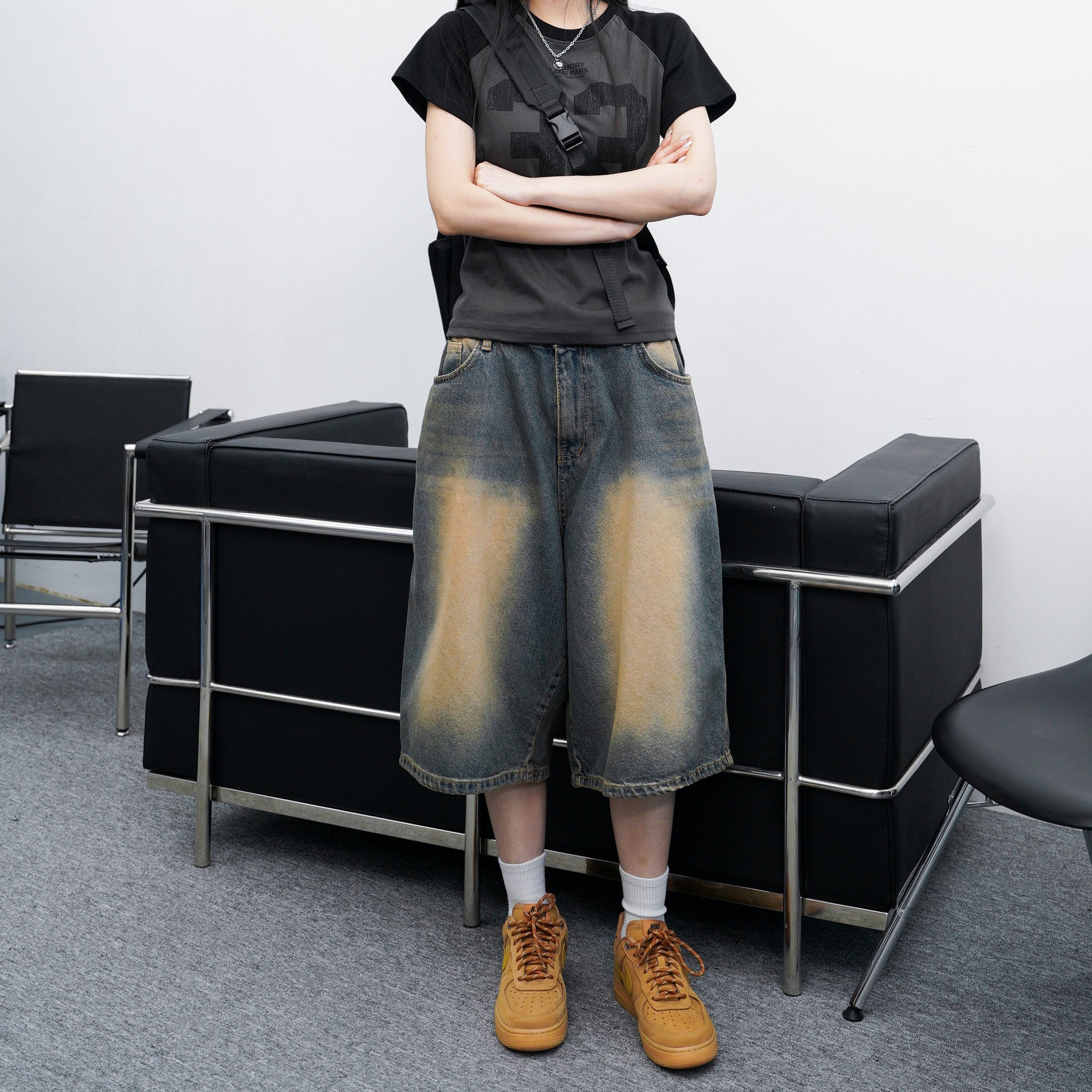 [UNISEX] BEST! MAXI VINTAGE BERMUDA DENIM PANTS/ 1色