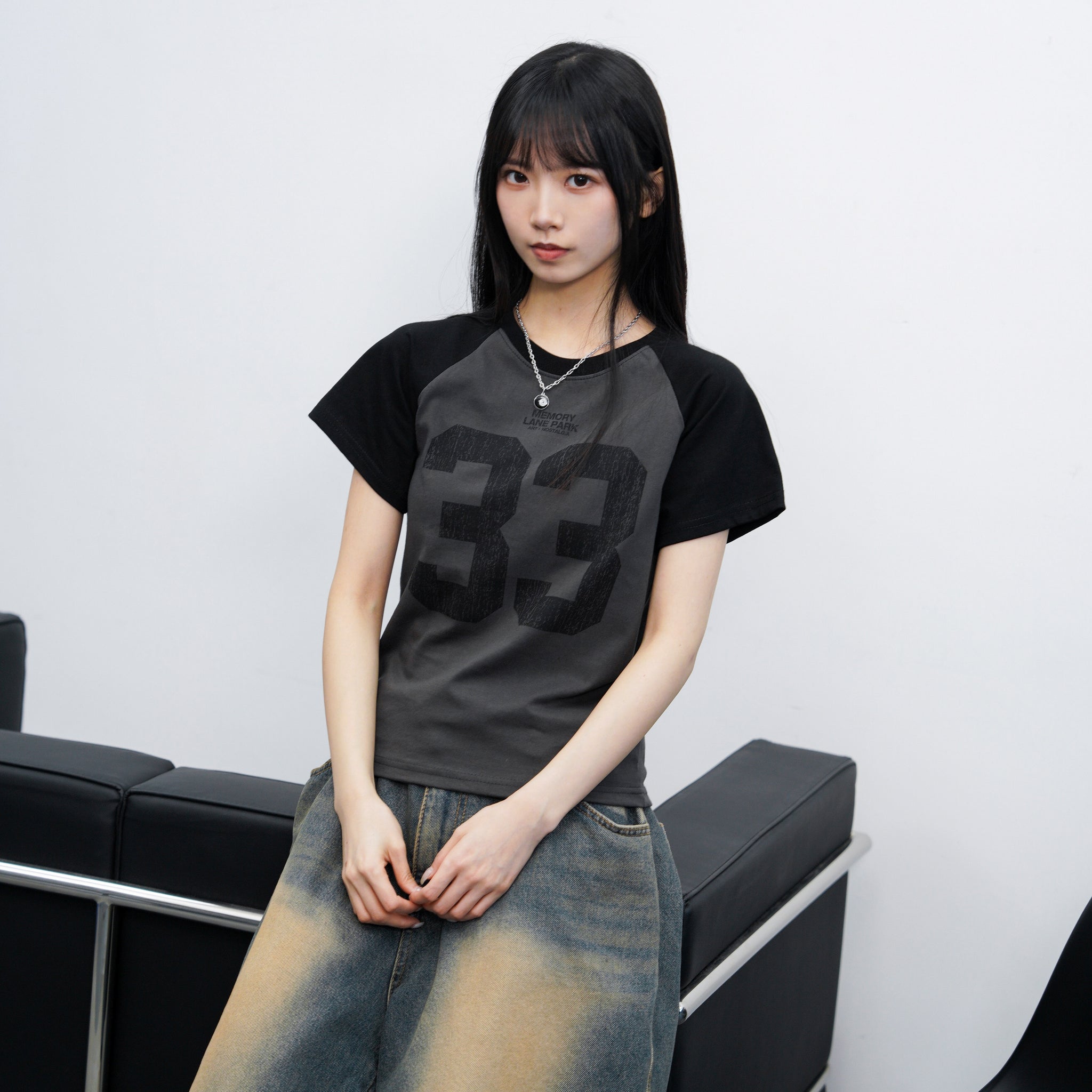 [BEST] NO.33 RAGLAN SEMI-CROP TEE/ 2色