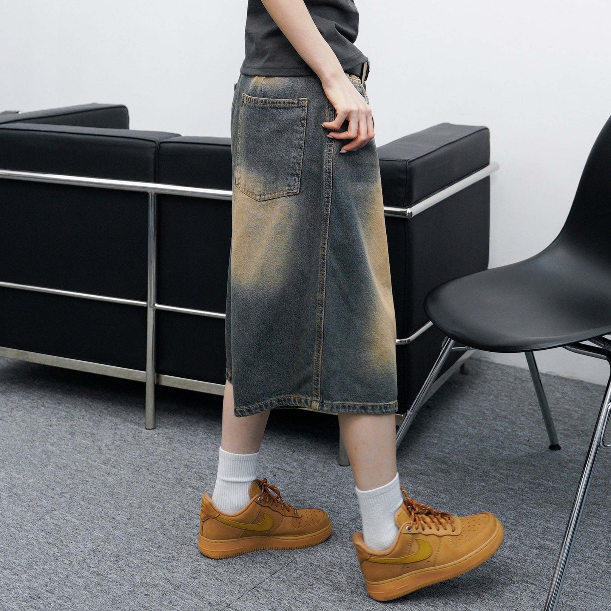 [UNISEX] BEST! MAXI VINTAGE BERMUDA DENIM PANTS/ 1色