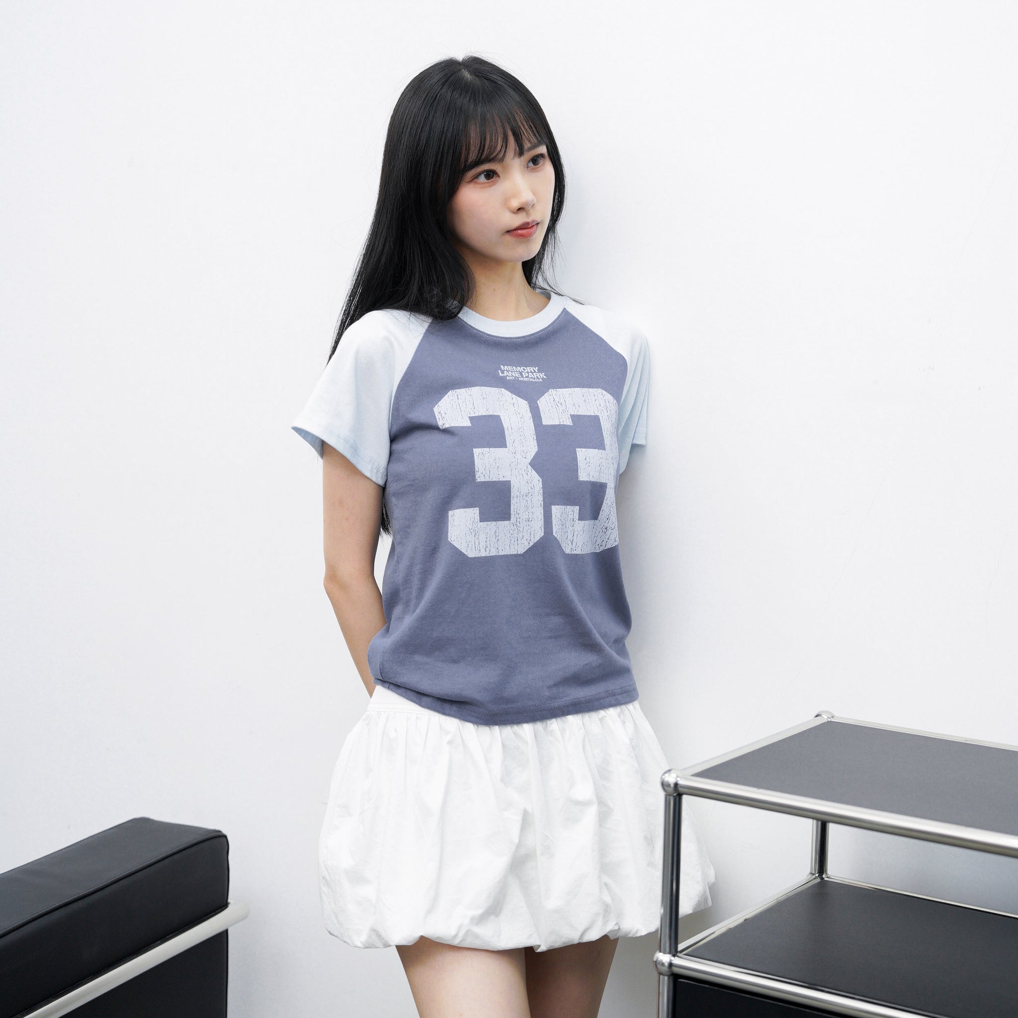 [BEST] NO.33 RAGLAN SEMI-CROP TEE/ 2色