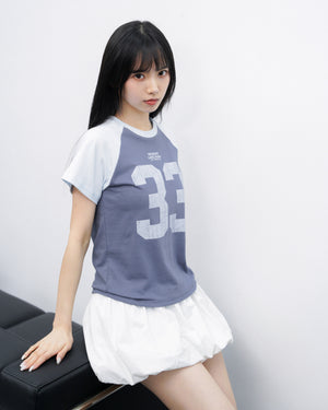 [BEST] NO.33 RAGLAN SEMI-CROP TEE/ 2色