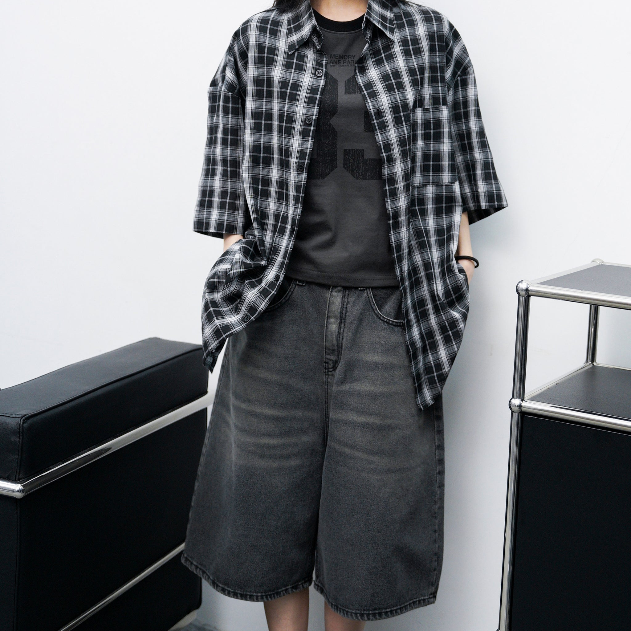 [UNISEX] BEST WEEKDAY LOOSE-FIT CHECKERED SHIRT/ 3色