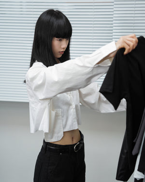 Pocket Semi-crop Shirt/ 2色