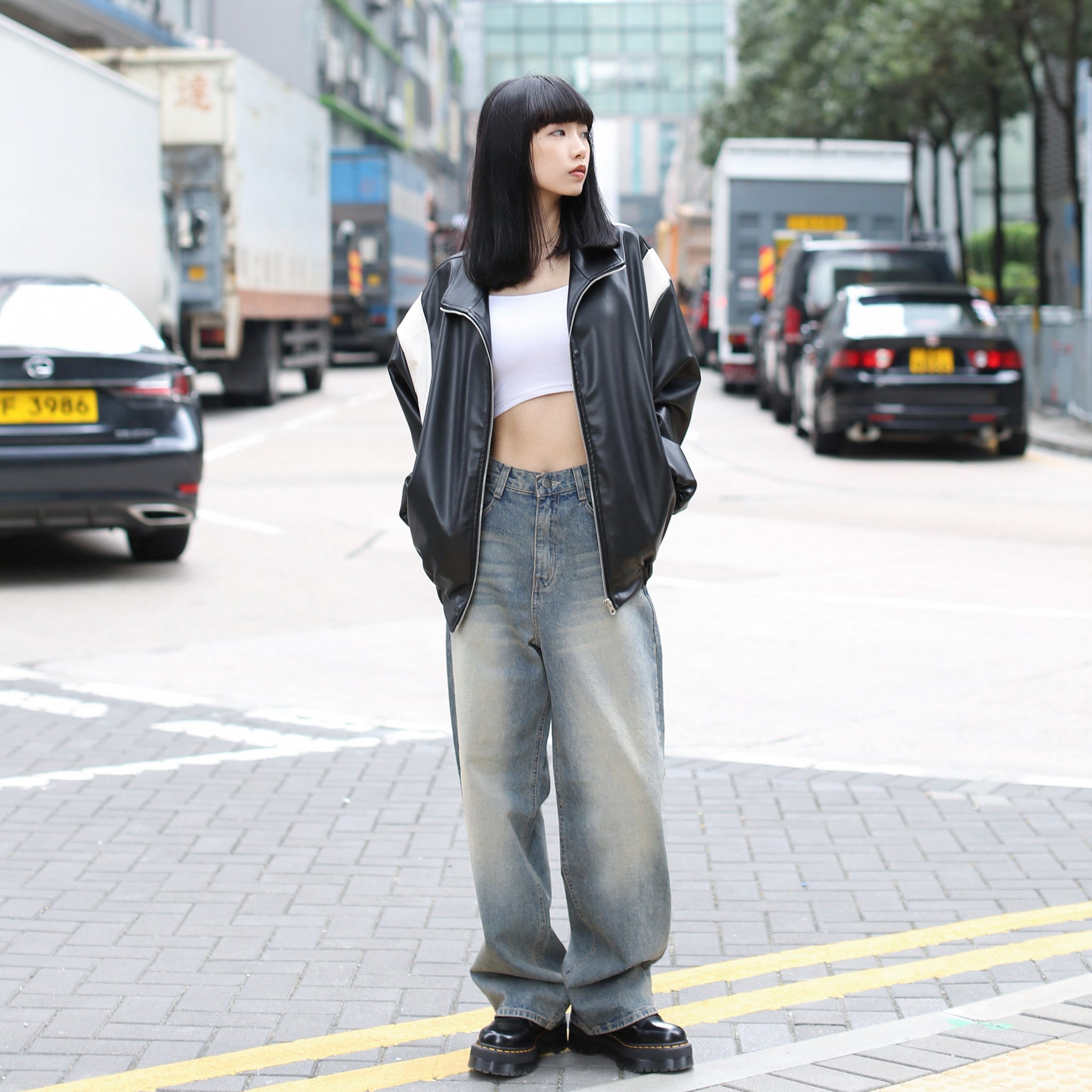 Vintage Washed Wide Denim Pants/ 1色