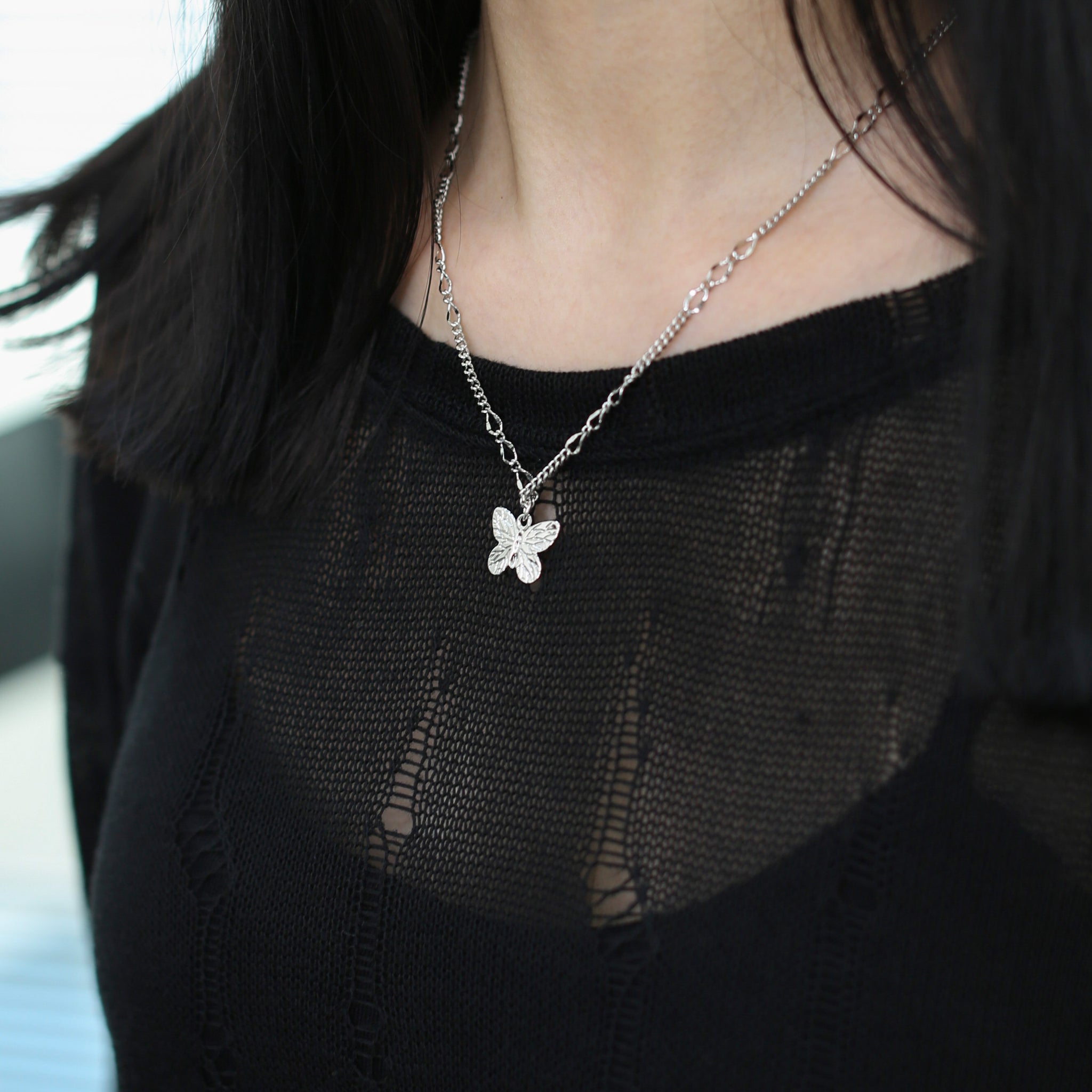 Butterfly Link Chain Necklace/ 1色