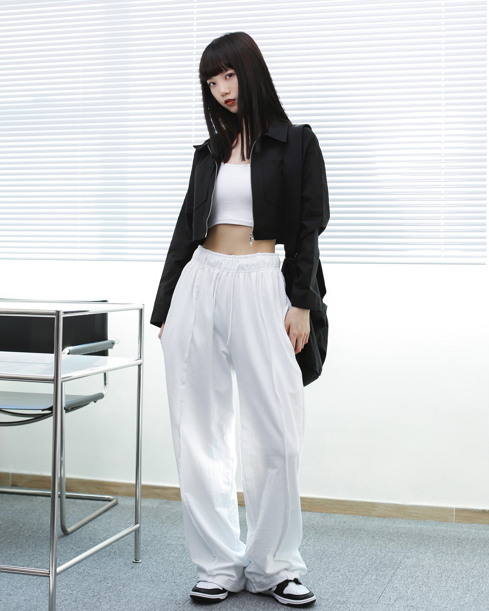 [高個子Sweatpants]Line Cut Detail Sweatpants/ 2色