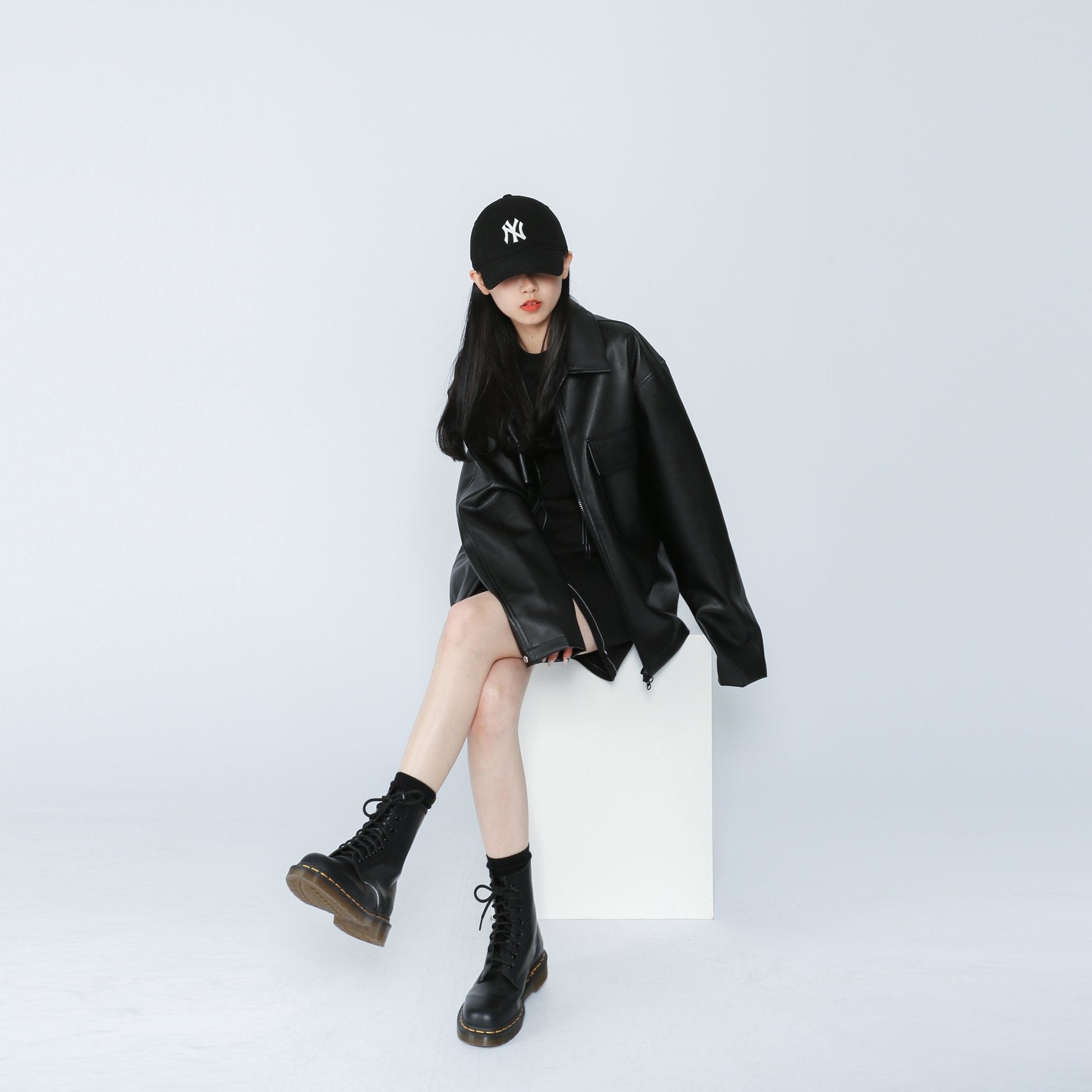 [Leather Jacket] Unisex帥氣型格の雙拉鏈皮褸/ 1色